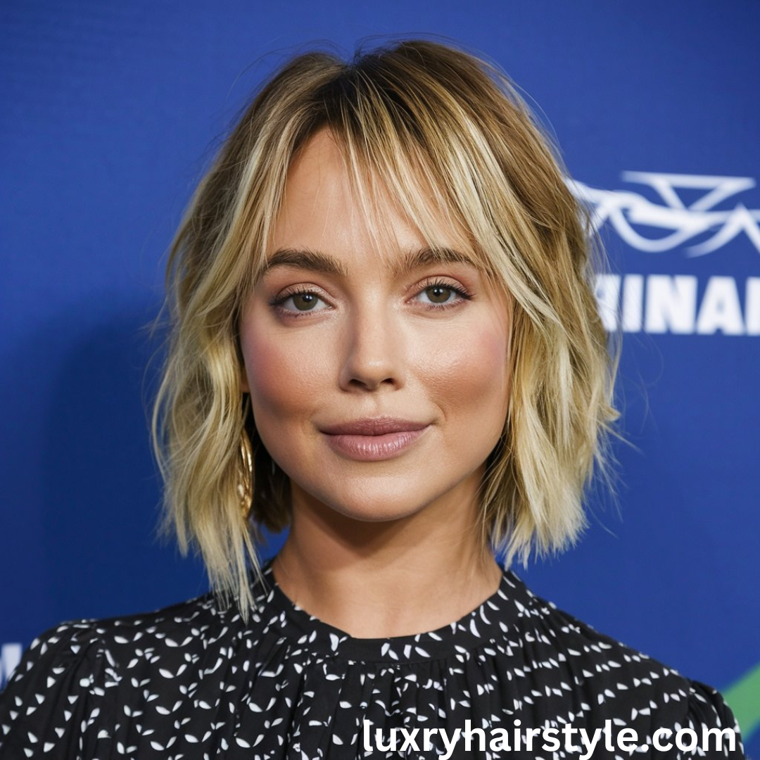 Sliced Blonde Bob with Short Bangs