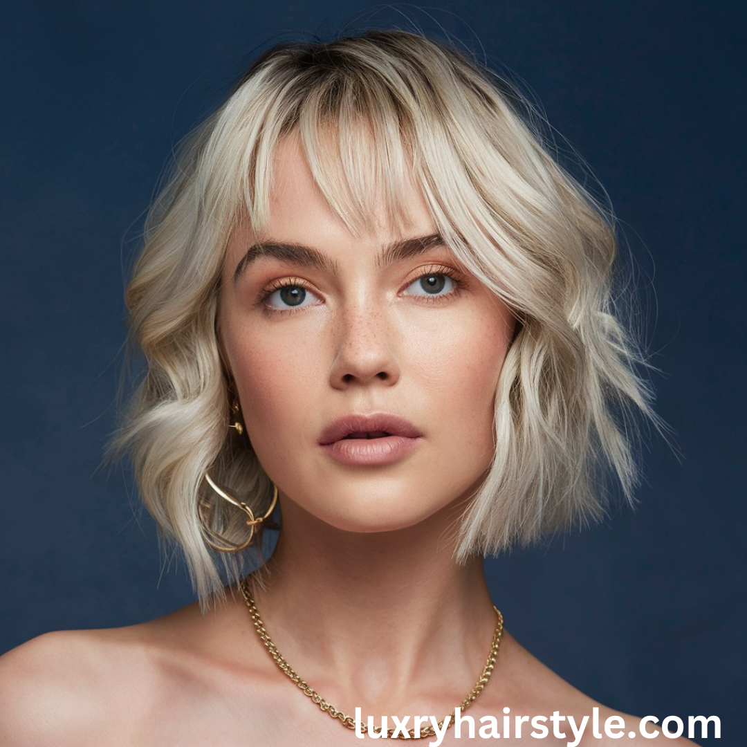 Platinum Bob Cut with Wispy Bangs