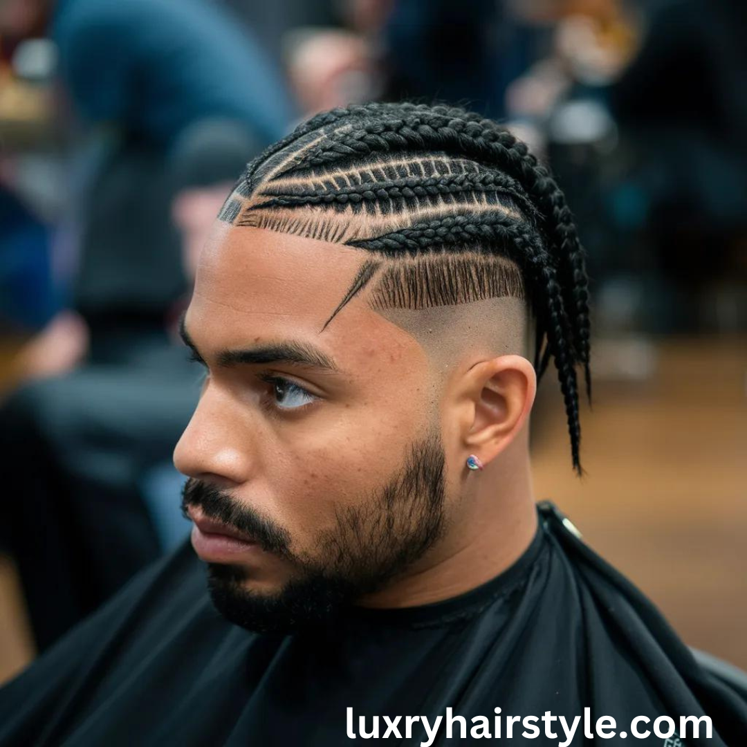 Dutch Braids with Tapered Fade