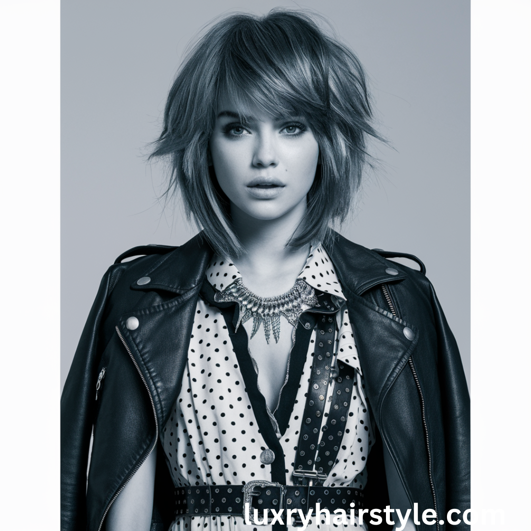 Blunt Layered Bob with Front Bangs