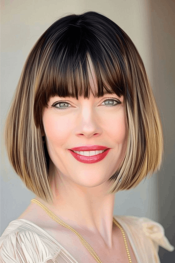 Classic Short Blunt Cut Bobs with Bangs