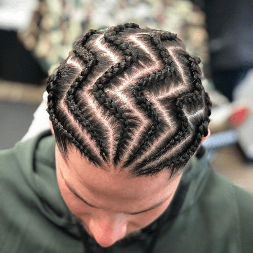 Zig-Zag Cornrows Braided Hairstyles