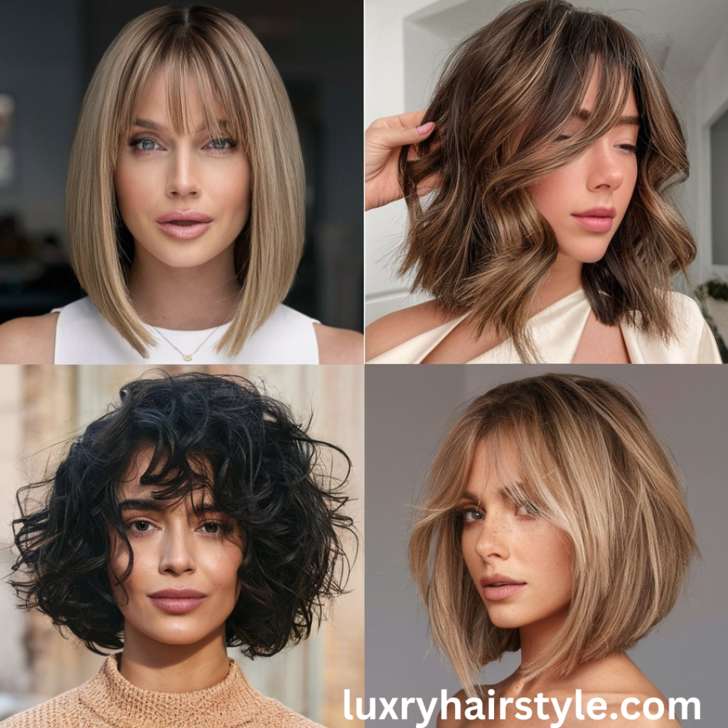 Blunt-cut Bobs with Bangs