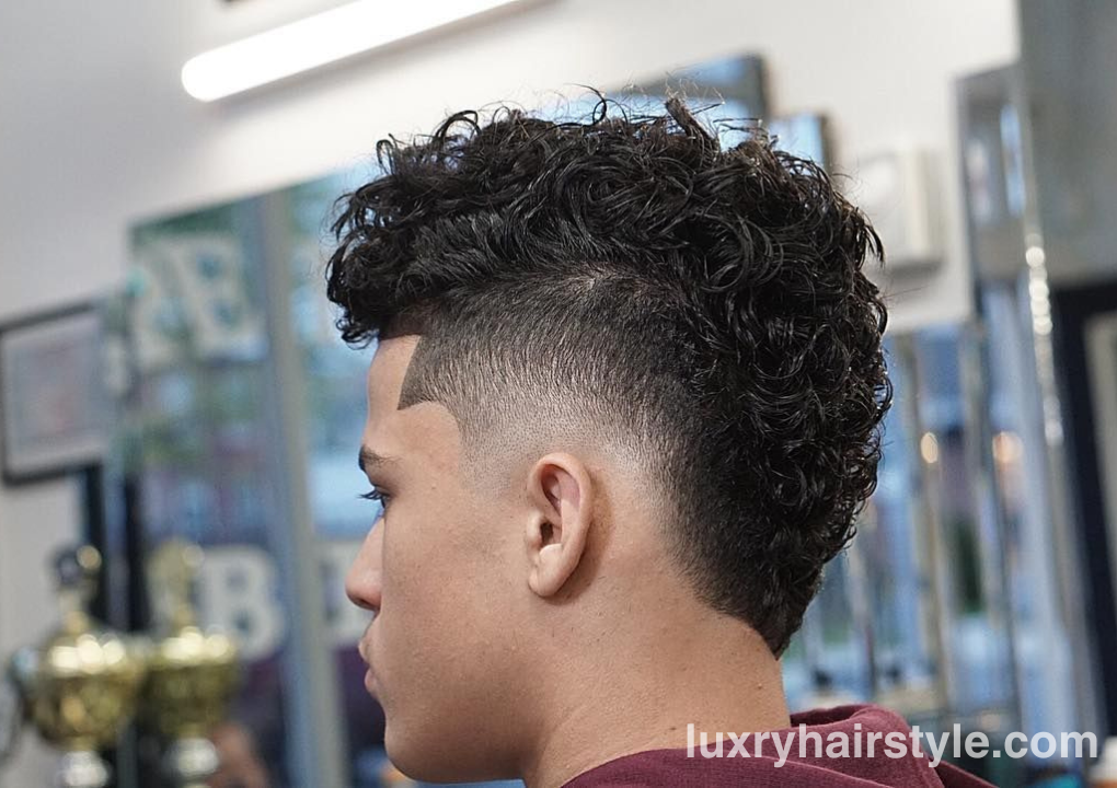 Messy Curls with Tapered Sides