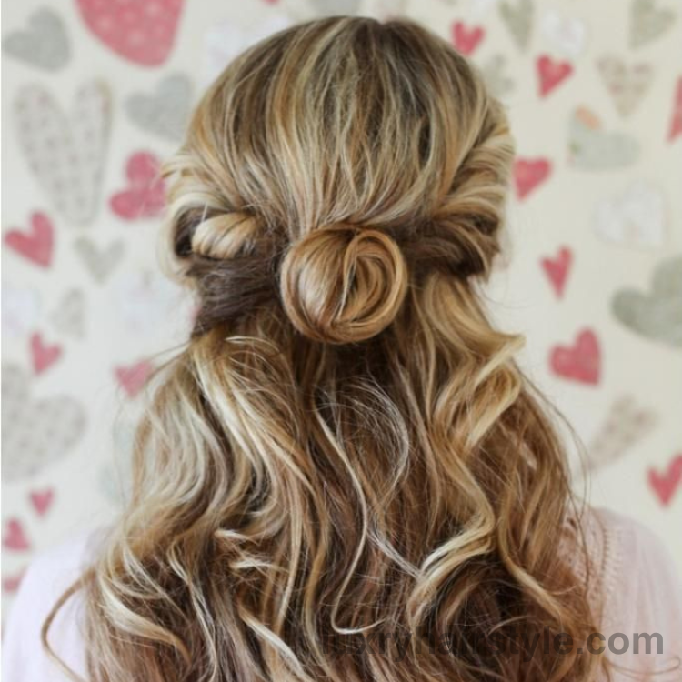 curly half up down hairstyles