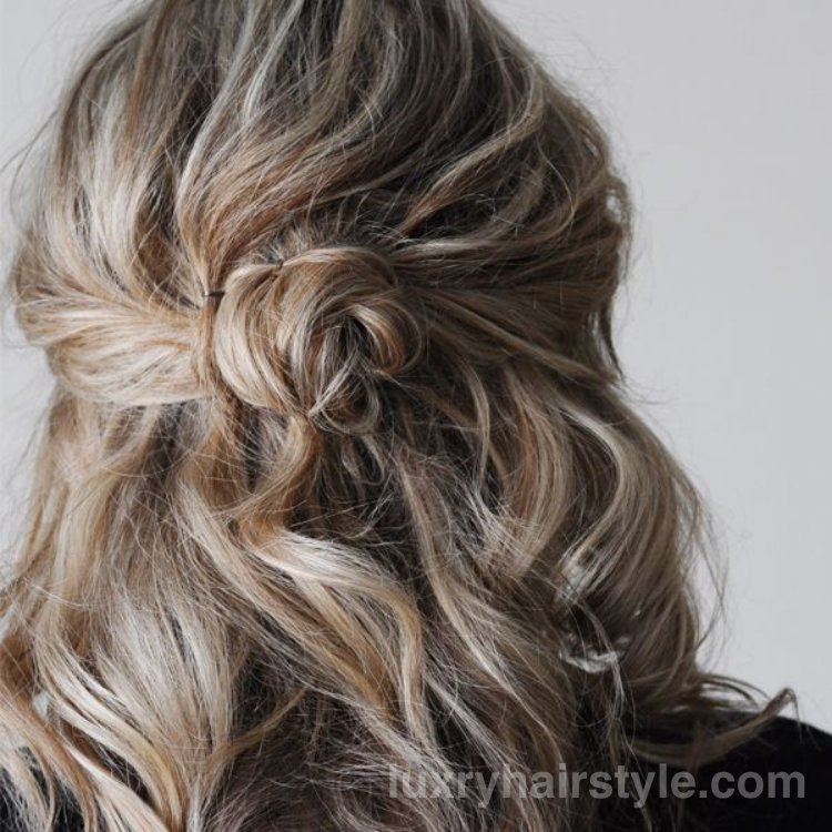 Beachy Waves Half Up half down hairstyle