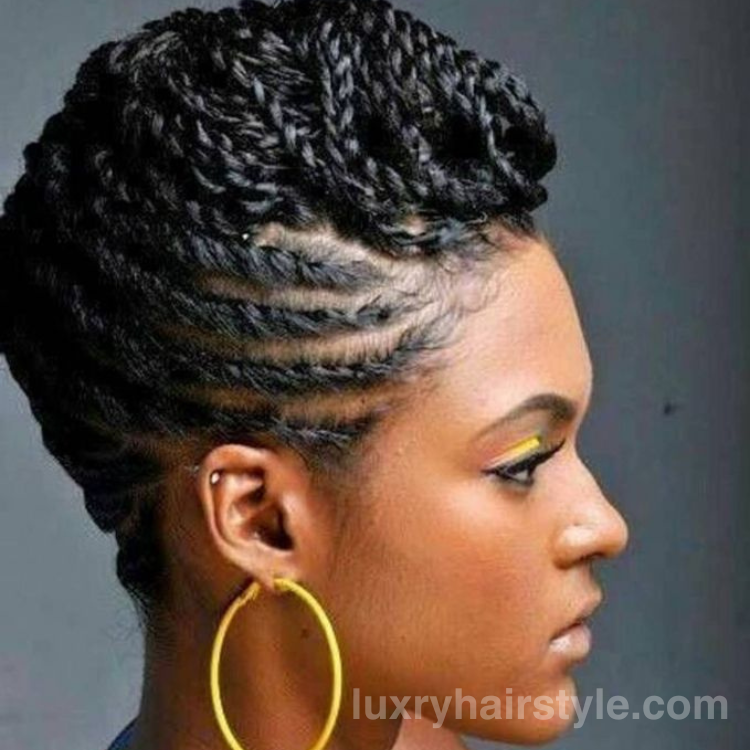 black hairstyles half up and half down