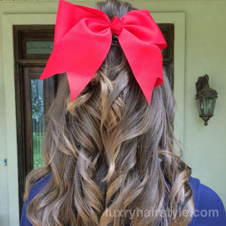 half up half down bow hairstyles